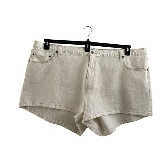 Abercrombie & Fitch Wmn Plus 37/24 Off White Curve Love High Rise Mom Short NWOT - Picture 2 of 10